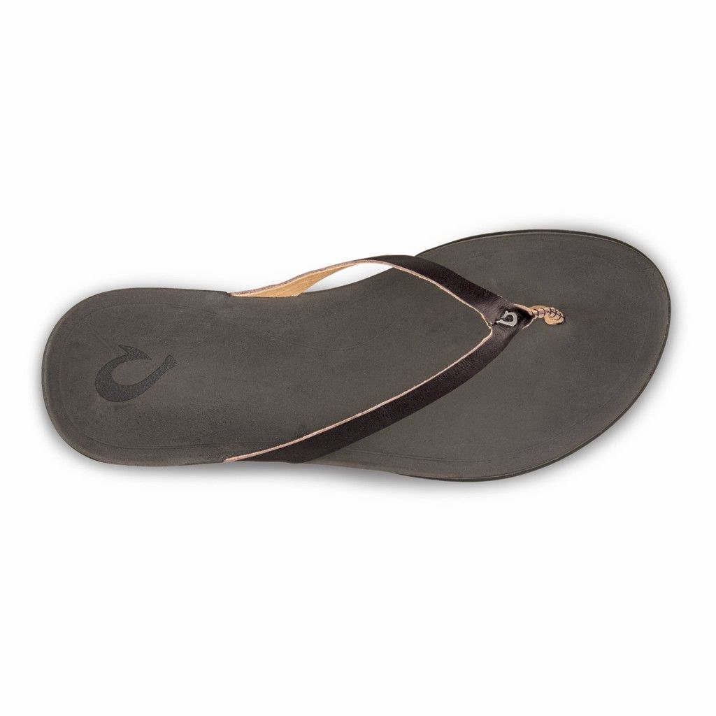 Sandalias Olukai Ho‘ōpio Leather - Chanclas Mujer Negros 20214-609